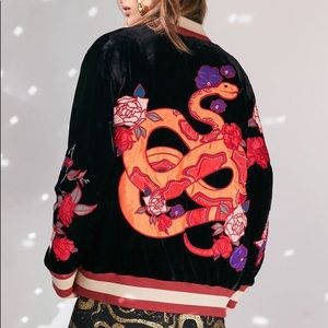 Ecote Snake Velvet Bomber